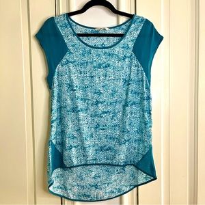 Calvin Klein Jeans Teal And White Top In Small